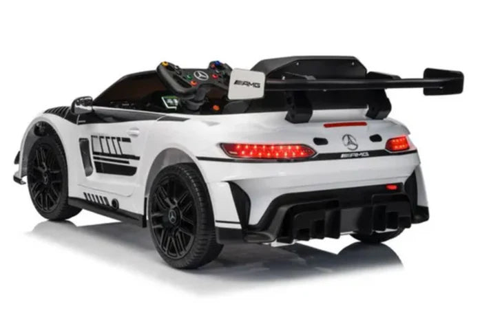 Mercedes AMG GT4 Blanc sous licence – Voiture Electrique Pour Enfants Avec Télécommande